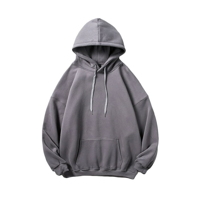 Chandails en Molleton à Capuche pour Hommes, Pull Décontracté à Manches Longues, Col Rond, Couleur Unie