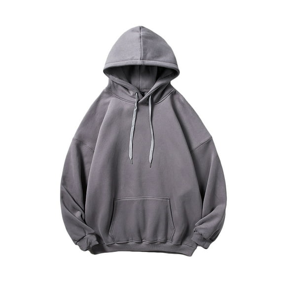 jovati Mens Hooded Sweatshirts Pullover Men Casual Hooded Top Round Neck Long Sleeve Pullover Solid Color Sweatshirts Blouse