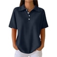 thumbnail image 2 of Women's Golf Short Sleeve Shirts Lightweight Moisture Wicking Collared T Shirt Navy 2XL, 2 of 5