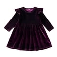 thumbnail image 2 of Esaierr Kids Baby Kids Baby Fall Winter Velvet Tutu Dress Toddler Girls Christmas Birthday Party Velvet Dress Infant Long Sleeve Dresses Outfits for 9M-5 Years Old, 2 of 8