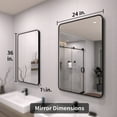 thumbnail image 4 of 24 in. W x 36 in. H Rectangular Framed Wall Bathroom Vanity Mirror in Matte Black, 4 of 15