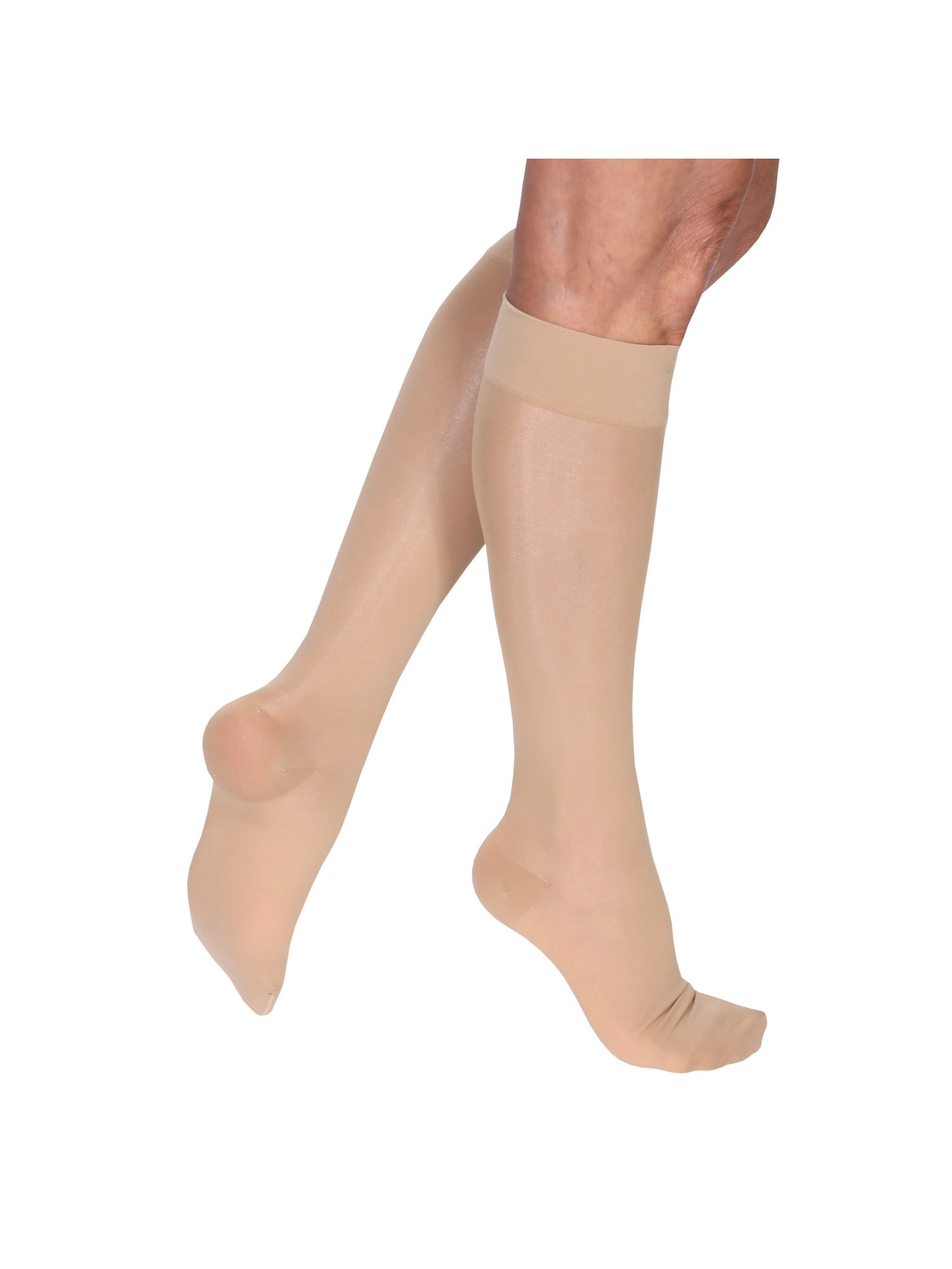 Support Plus Women's Mild Compression Knee Highs Premier Sheer, Wide