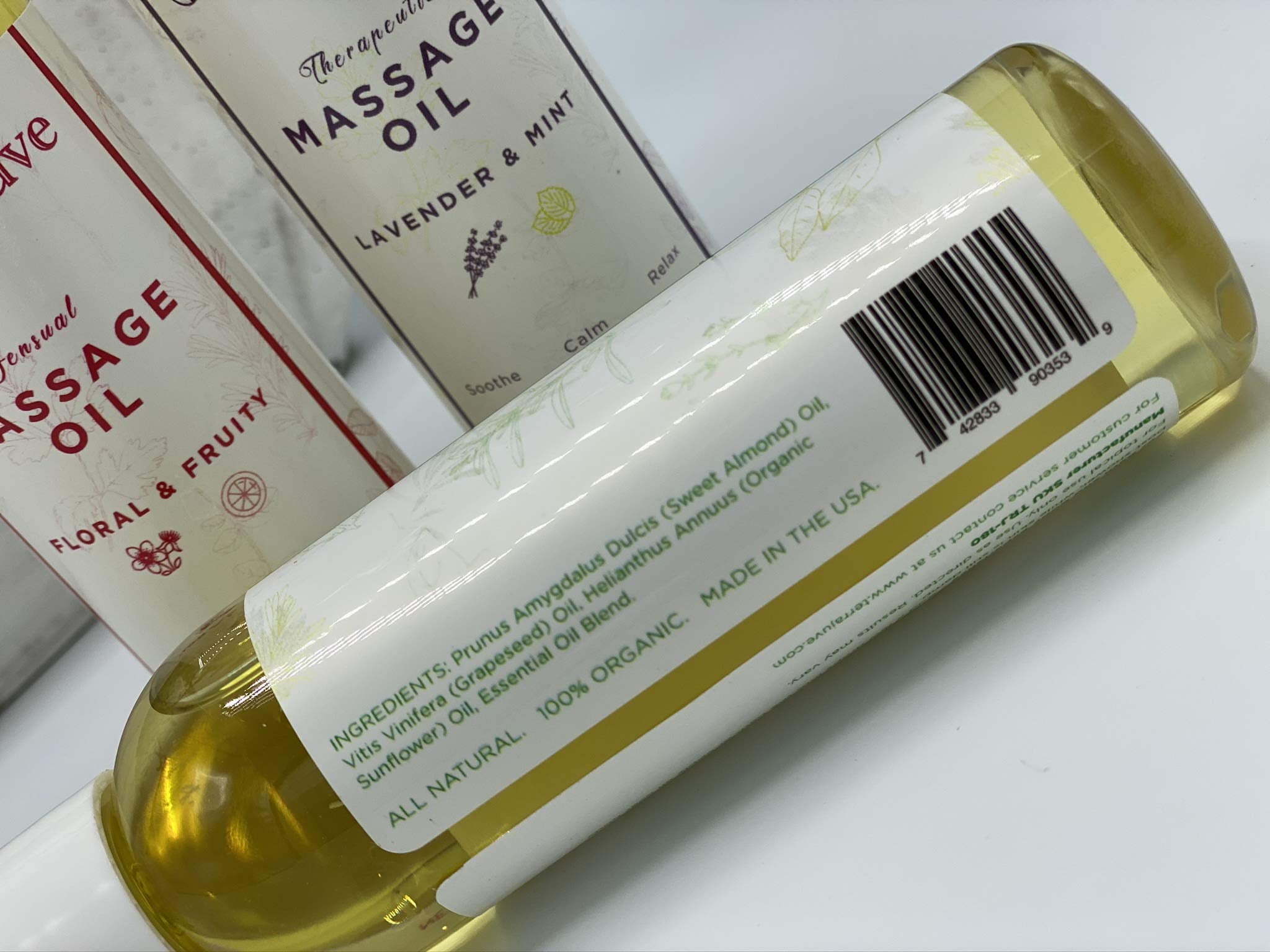 Terrajuve 4 oz Eucalyptus Spearmint Massage & Bath Oil - Spa Wellness Healing