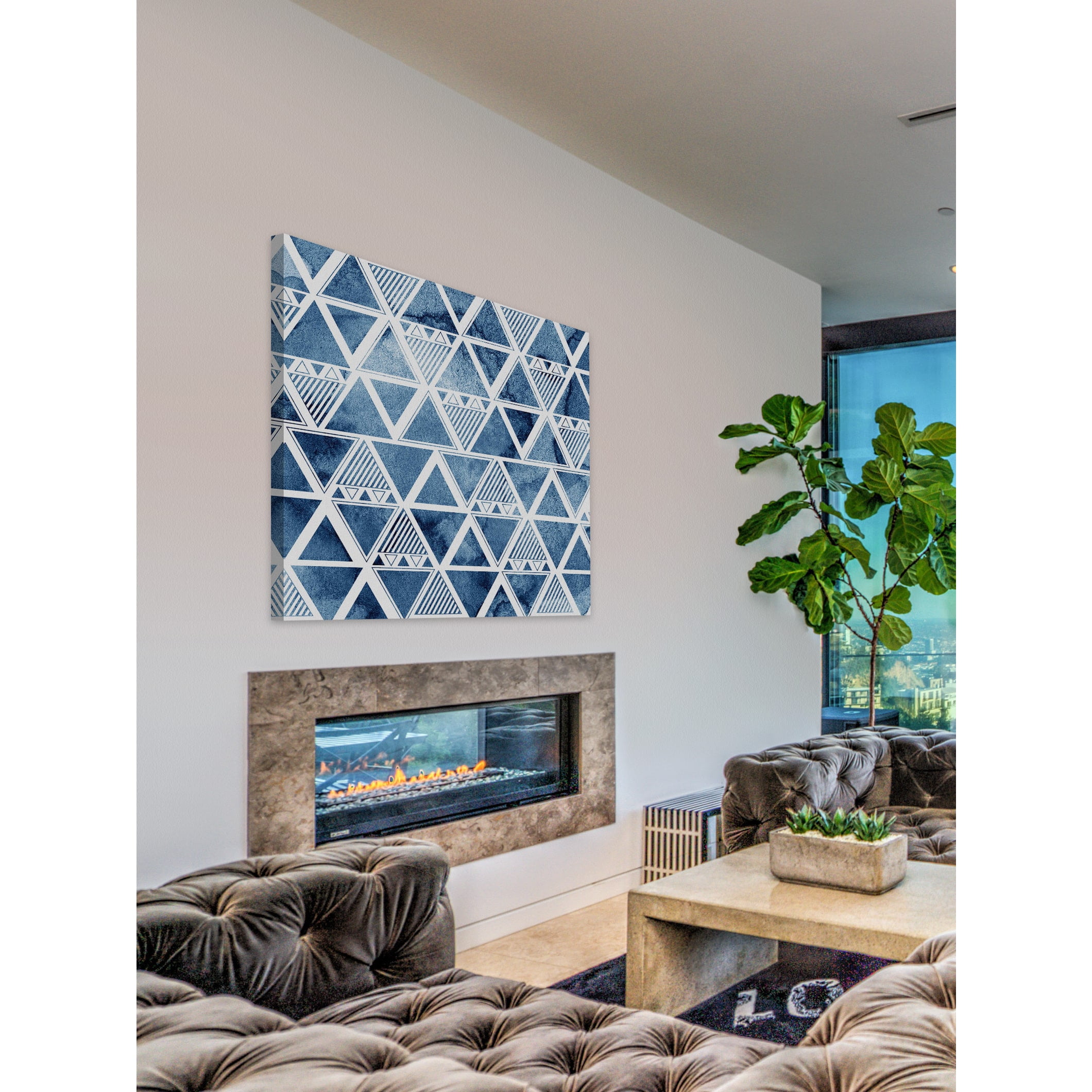"Triangle Reflections" Painting Print on Wrapped Canvas