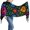 Black, Blue and Green, variant on Women's Blue, Brown and Pink Graphic Printed Fringed Scarf, 26 x 77 in Long Shawl Wrap for Travel and Everyday Wear