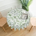 thumbnail image 2 of Spring Floral Teal Sage Green Tablecloth Round 60 Inch Watercolor Eucalyptus Leaf Round Table Cloth Wrinkle Resistant Washable Table Cover for Kitchen Dining Room Holiday Party Picnic Patio, 2 of 6