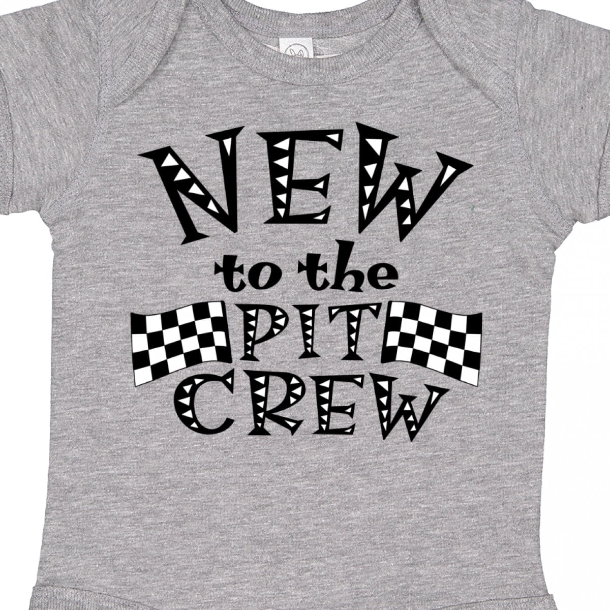 Inktastic New to the Pit Crew Racing Flags Boys or Girls Baby Bodysuit