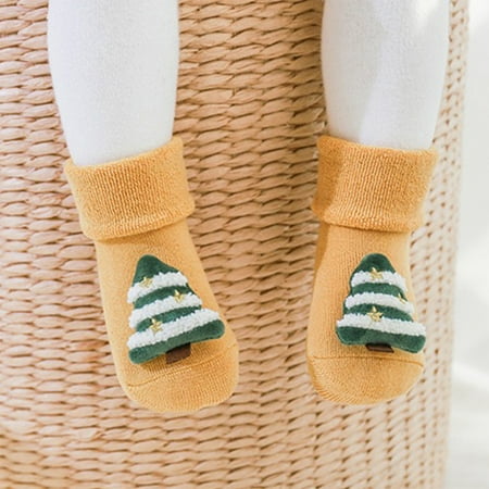 

1 Pair Baby Socks Anti-slip Comfortable to Wear Cotton Christmas Feet Super Soft Newborn Socks for Winter