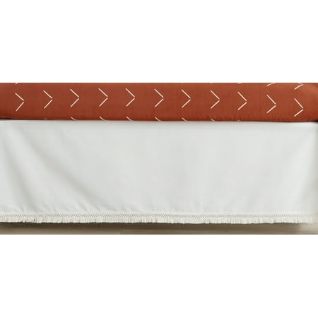 UPC: 0846480088097 | Diamond Tuft Ivory Fringe Dust Ruffle Crib Skirt by Sweet Jojo Designs