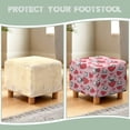 thumbnail image 6 of SCRAWLGOD Bulldog Strawberry Heart Print Pink Square Ottoman Cover, Folding Storage Stool Slipcover Washable Furniture Protector with Elastic Bottom, 6 of 7