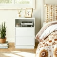 thumbnail image 6 of Ktaxon NightStand Set of 2 with 2 Storage Drawers BedsideTable, End Side for Bedroom, Country Style White, 6 of 12