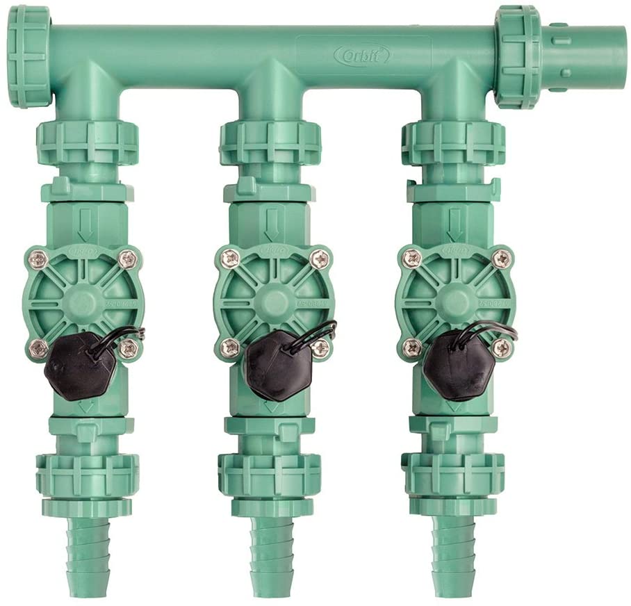Orbit 3 Pack Irrigation Valve Manifold System 3 Valves