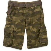 No Boundaries - Men's Belted Camo Cargo Shorts