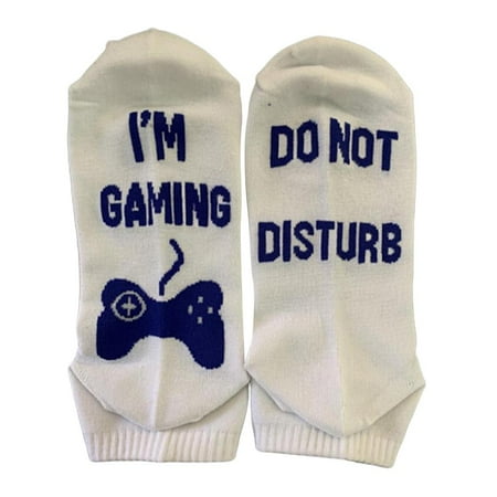

DO NOT DISTURB I M GAMING Novelty Cotton Socks for Unisex Blue Ankle