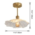 thumbnail image 2 of FSLiving RV Hardwired Clear Glass Wall Light, 12V Retro RV Decorative Light Ceiling Light Flower Fixtures Ceiling Mount, E26 2700K Bulb Included Industrial Semi Flush Mount for RV Camper,Copper, 2 of 7