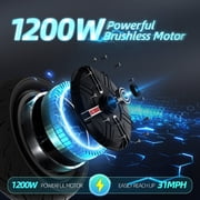 CUNFON Electric Scooter Adult with 1200W Motor Folding E-scooter, 50 Mile Range, 10.5 off Road Tires,Max Limited 31Mph,Fingerprint Unlock and App Controller