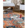thumbnail image 4 of Rugs.com Hyacinth Collection Rug – 8 Ft Round Orange Medium Rug Perfect For Kitchens, Dining Rooms, 4 of 8
