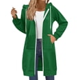 thumbnail image 4 of VISALY Zip Up Hoodies Oversized Hoodies Long Sleeve Long Tunic Sweatshirts Oversized Fleece Casual Fall Jacket Coat with Pocket Plain Hoodies Female Hoodies Super Soft Tops Trendy Tops Green Xxl, 4 of 9
