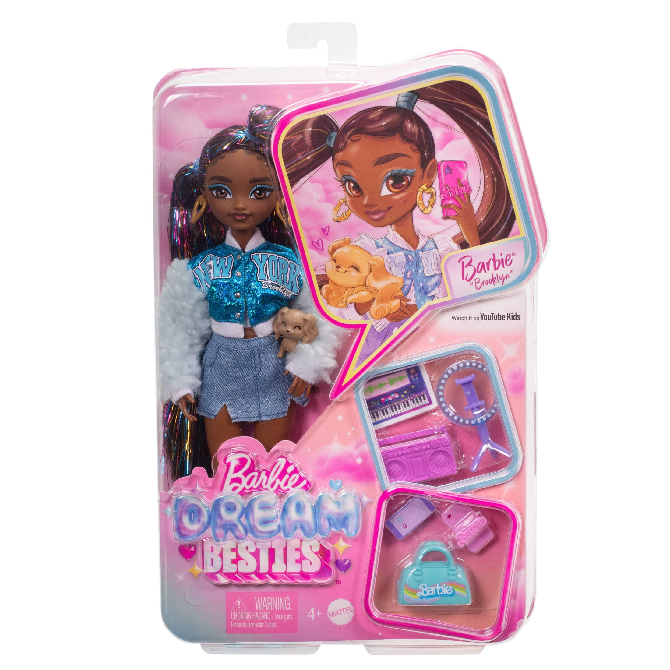 Barbie Dream Besties Barbie “Brooklyn” Fashion Doll with 8 Video & Music  Themed Accessories - Walmart.com