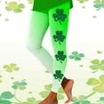thumbnail image 2 of Arlun St Patricks Day Leggings for Women Casual Shamrock Printed Straight Stretch Leggings Irish Green Soft Comfortable High Waist Tummy Control Workout Yoga Pants Beige L, 2 of 5