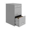 thumbnail image 4 of Space Solutions 18 inch Deep 3 Drawer Metal Organizer File Cabinet with Pencil Drawer, Arctic Silver, 4 of 4