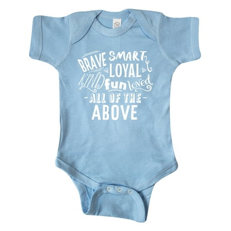

Inktastic Brave Smart Loyal Kind Fun Loved All of the Above Gift Baby Boy or Baby Girl Bodysuit