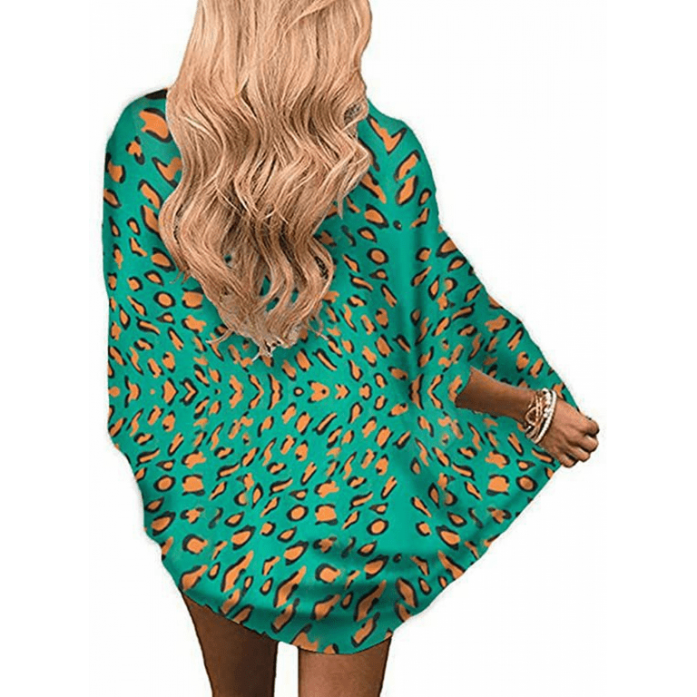 Women's Floral Print Sleeve Kimono Cardigan Loose Cover Up Casual