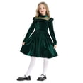 thumbnail image 1 of oqasdz Robe Fille Manches Longues Robe de Soirée avec Ourlet à Volants Robe de Concours Performance, 1 of 6