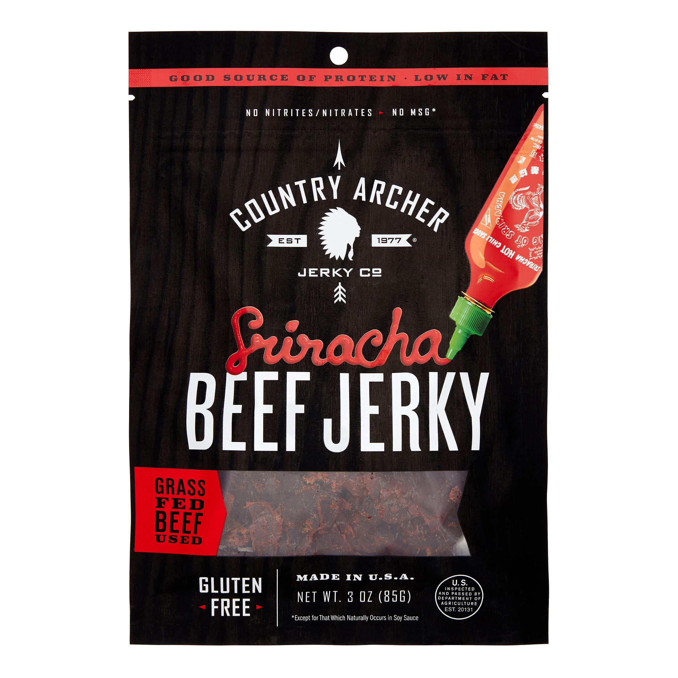 Country Archer Beef Jerky, Sriracha, 3 Oz