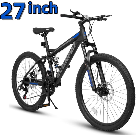 Ambifirner Mountain Bike 27.5 Inch Men & Women Mountain Bike 8-Speed Adult Bikes, Double Disc Brake, Suspension Fork, Steel Frame