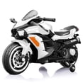 thumbnail image 5 of CIPACHO 12V Kids Motorcycle, Electric Motorcycle Ride On Toy with Training Wheels for Boys & Girls, Battery Powered Dirt Bike, White, 5 of 9
