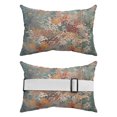 thumbnail image 6 of Green Brown Copper Rust Outdoor Pillows for Chaise Lounge Chair Beach Headrest Pillow Set of 2 Waterproof Lumbar Pillows with Insert&Adjustable Strap Retro Industrial Mottled Art Pool Pillow 12"x20", 6 of 9