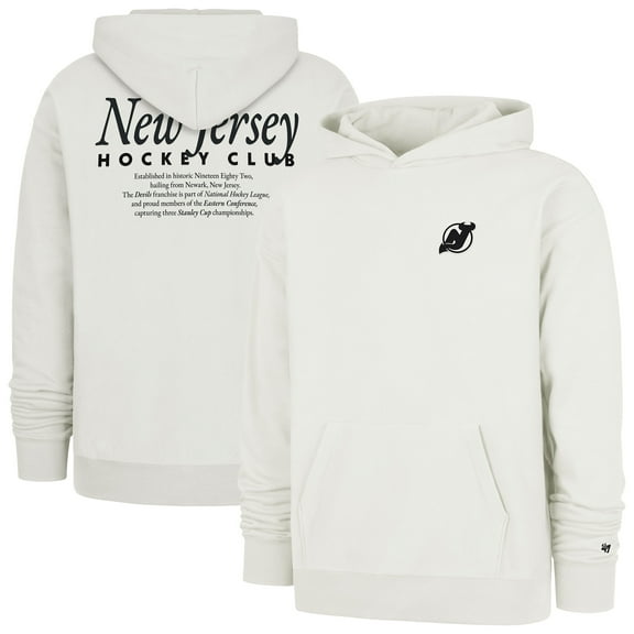 Men's '47  Natural New Jersey Devils Foundation Pullover Hoodie