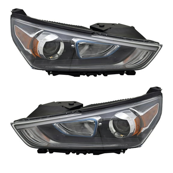 New Pair Of Headlights Compatible With Hyundai Ioniq Hybrid Blue Hatchback 1.6L 2017 2018 2019 By Part Number 92102-G2050-Mb 92101-G2050-Mbl