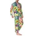 thumbnail image 2 of Honeii Watercolor Blooming Cactus Pattern Mens Pajamas Set,2pcs Men's Lounge Long Sleeve Sleep Shirt and Pajama Bottoms Sleepwear Set,Mens Pjs Sets-X-Large, 2 of 7