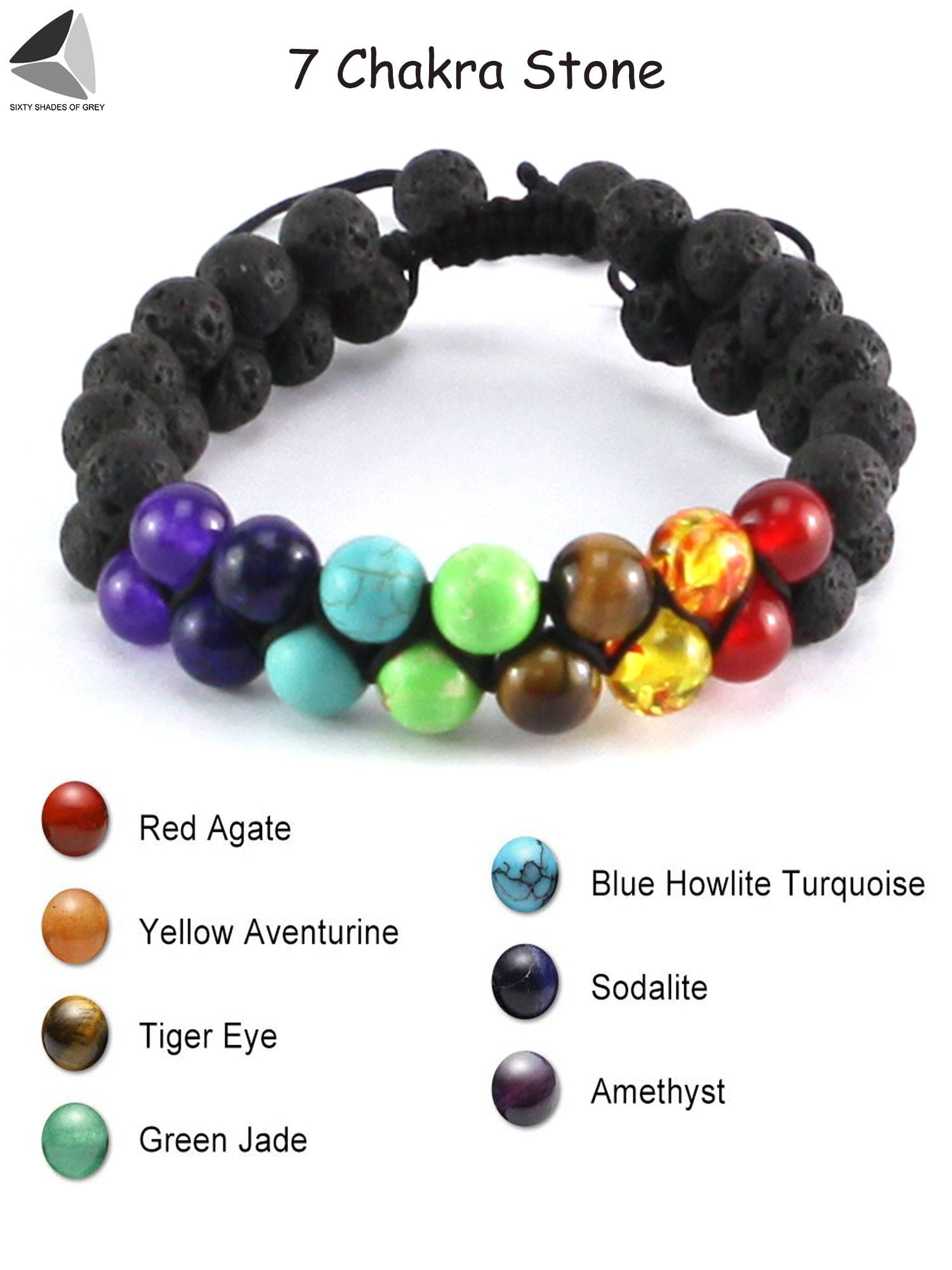 7 Chakra Crystal Natural Quartz Stone Bracelet Healing Yoga Owl Charms  Jewelry | eBay