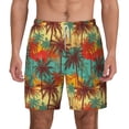 thumbnail image 2 of Picia Colorful Hawaii Palms pattern Mens Swim Trunks with Compression Liner Stretch Beach Shorts Quick Dry with Zipper Pockets No-Chafing Board Shorts-XX-Large, 2 of 9