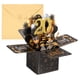 thumbnail image 1 of Tarjeta de cumpleaños 20 de Uxcell, tarjeta de cumpleaños emergente con tarjeta de saludo y sobre para regalo de mujer o niña, negro y dorado, 1 of 6