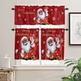 thumbnail image 2 of Black Santa Claus Merry Christmas Kitchen Curtains and Valances Set, Xmas Snowflake Red Rod Pocket Window Valance 18 Inch Window Curtain Panels for Living Room Bedroom Laundry, 27.5x36in, 3 Pieces, 2 of 7