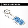 thumbnail image 4 of Goofa Blue Fish Printed Rectangular Metal Keychain Bag Charm Floral Charm for Purse Keys Metal Keyring Gift for Women Accessories, 4 of 7