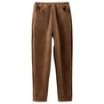 thumbnail image 1 of Pantalones De Mujer De Moda Pantalones Elásticos De Pana Cintura Alta Rectos L Marrón Sunnimix pantalones casuales altos, 1 of 8