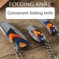 thumbnail image 4 of Small Pocket Knife, Mini Folding Pocket Knife, 2" to 5" Knife with Wood Handle, Portable Sharp Stainless Steel Knife with Keychain, Gifts for Men Women, 4 of 5
