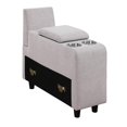 thumbnail image 6 of Pemberly Row 9-Pcs Fabric Upholstered Sectional w/ Console & Ottoman-Light Gray, 6 of 14