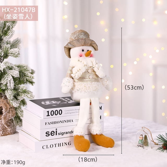 Retractable Santa Claus Dolls Ornaments Merry Christmas Decorations for Home Nordic Faceless Elderly Dolls for Children Gifts