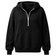 thumbnail image 4 of felwors Girls Sweatshirt Half Zipper Long Sleeve Pullover Quarter Zip Hoodie for Teen Girls 2026 Fall Fashion Preppy Clothes (Black,9-10 Years), 4 of 4