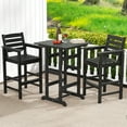 thumbnail image 5 of Gymax Patio Bar Stools Set of 4 Tall Adirondack Chair w/ Backrest Armrests & Footrests Black, 5 of 9