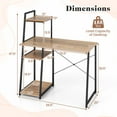 thumbnail image 4 of Giantex Computer Desk, Modern Study Writing Table w/ 4-Tier Storage Shelves & X-Shaped Frame, Home Office Workstation, Natural, 4 of 8