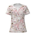 thumbnail image 2 of Uemuo Cute Rabbit Drawing Women's Deep V-Neck Low Cut Tops - Casual Loose Fit with Stainless Steel Loop, Soft, Breathable, Perfect for Office, Travel, and Daily Wear-Small, 2 of 5
