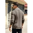 thumbnail image 4 of Sherrylily Mens Cable Knit Sweater Cardigan Loose Long Sleeve Casual Coat, 4 of 5