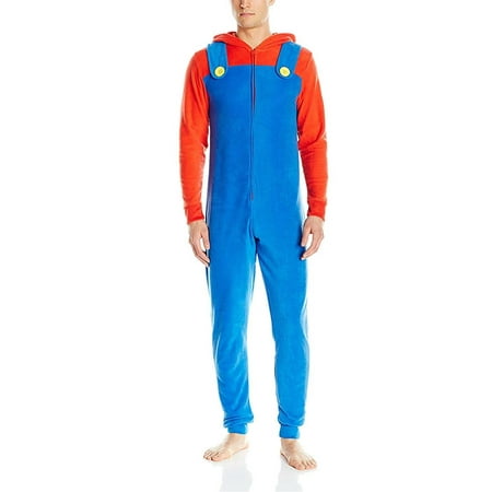 Nintendo Mario Yoshi Faux Zelda Donkey Kong Union Suit Pajama Costume, Mario, Size: S/M